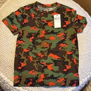 Classic Camouflage T-Shirt with Orange Highlights